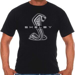 JH Design Men's Shelby Cobra T-Shirt Black Crew Neck Short Sleeve Shirt